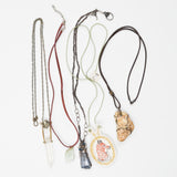 Stone, Crystal + Embroidered Pendant Necklace Bundle