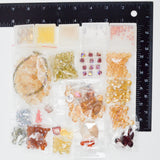 Orange + Yellow Iridescent Glass + Crystal Bead Bundle