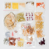 Orange + Yellow Iridescent Glass + Crystal Bead Bundle