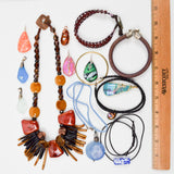 Leather + Stone Beaded Jewelry & Pendants Bundle