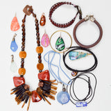 Leather + Stone Beaded Jewelry & Pendants Bundle