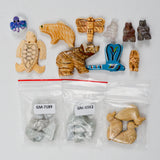 Glass, Painted + Carved Animal Bead and Charm Bundle