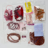 Red + Brown Stone + Crystal Bead Bundle