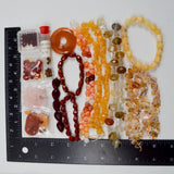 Orange + Yellow Stone + Crystal Bead Bundle