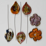 Blown Glass Flowers + Leaves - Set of 6
