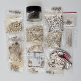 Silver-Plated Beads, Liquid Silver Twist Beads + Assorted Jewelry Finding Bundle