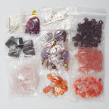 Pink, Orange + Purple Stone + Crystal Beads