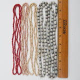 Cream, Gray + Red Stone Bead Strings from Haiti - 4 Strings