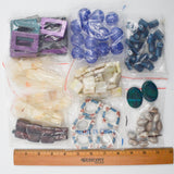 Blue, White + Purple Large Acrylic, Porcelain, Stone + Glass Beads