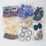 Blue, White + Purple Large Acrylic, Porcelain, Stone + Glass Beads