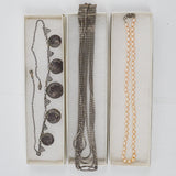 Metal + Faux Pearl Necklaces - Set of 3