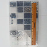 Assorted Black, White + Neutral Beads in Organizing Case