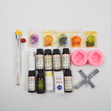 Candle Making Supplies - Colorful Dyes, Rose-Shaped Molds, and Assorted Tools