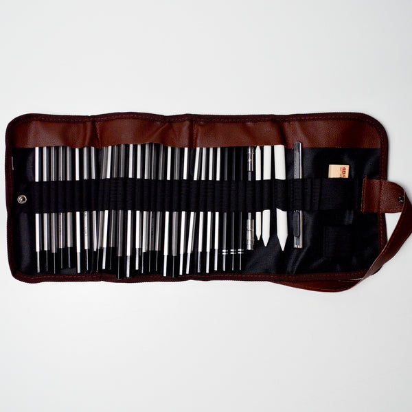 Drawing Pencil Set in Roll-Up Case