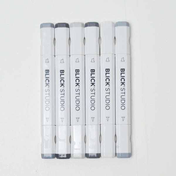 Gray Tones Blick Studio Double Sided Alcohol Markers - Set of 6