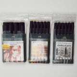 Browns, Grays + Skin Tones Faber-Castell Pitt Artist Pens with Brush Tips + Big Brush Tips - Set of 16