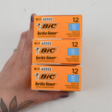 Blue BiC Brite Liner - 3 Boxes of 12