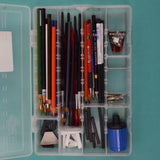 Assorted Artists' Colored Pencils + Tools in Organizing Box