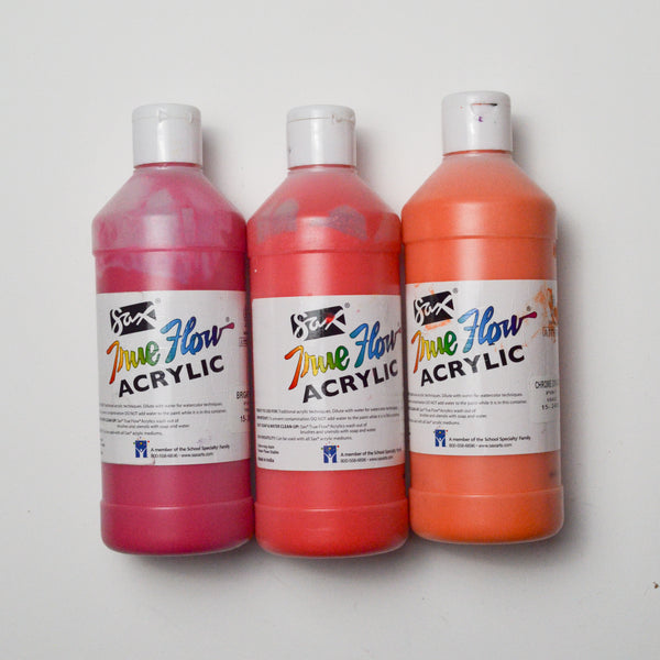 Red + Orange Sax Acrylic True Flow Paint - 3 Bottles Default Title