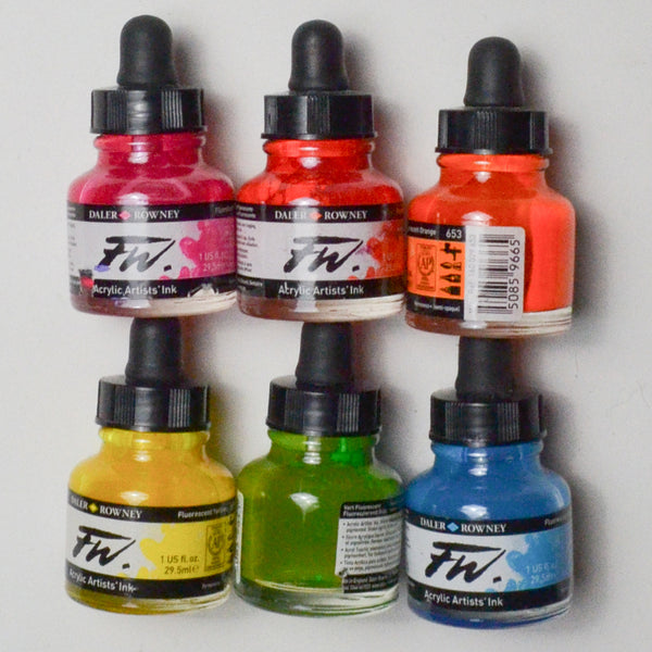 Daler-Rowney FW Acrylic Artists Ink Set, 3-Color Starter Set