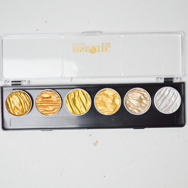 Finetec M600 Gold + Shimmery Watercolor Paint Set