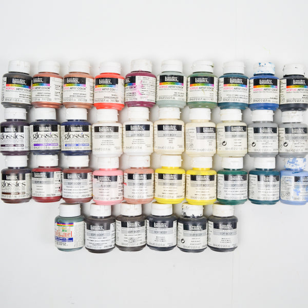 Liquitex Concentrated Artists' Acrylic Colors + Soft Body Acrylic Paint - 36 Bottles