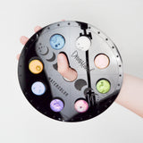 Dreamland The Black Palette Watercolor Magnetic Palette with 8 Round Pan Watercolors + Card Samplers