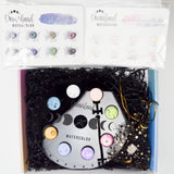 Dreamland The Black Palette Watercolor Magnetic Palette with 8 Round Pan Watercolors + Card Samplers