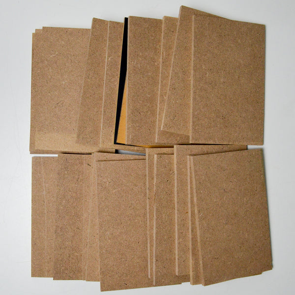 MDF Boards, 4" x 6" - Set of 20 + Laminate Plywood Pieces