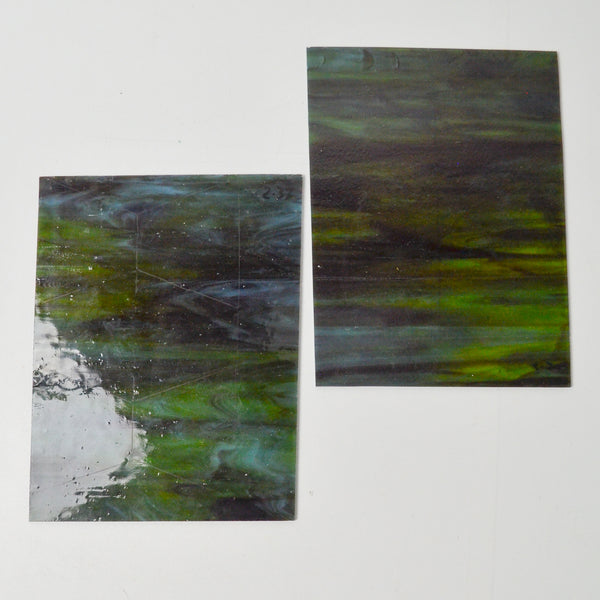 Green Brown Stained Glass Sheets