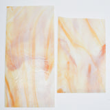 White + Orange Opaque Marbled Glass Panes