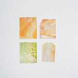 Orange, White + Green Opaque Marbled Glass Pieces