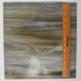 Gray + Brown Marbled Glass Pane - 11.5" x 13"