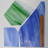 Blue + Green Marbled Glass Panes