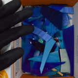 Blue Stained Glass Pieces
