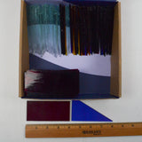 Blue, Red + Clear Stained Glass Rectangles + Triangles - Over 4 Lbs