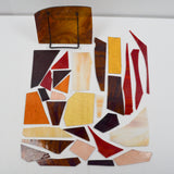Warm Tones Stained Glass Pieces