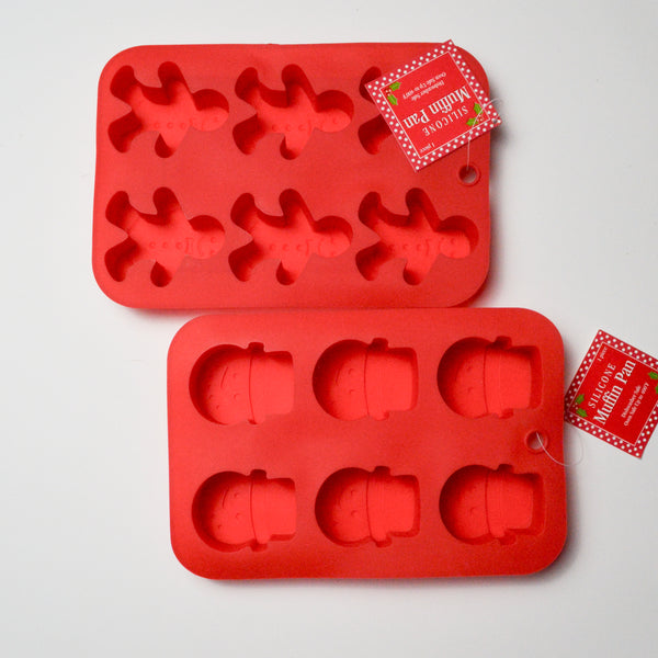 Gingerbread + Snowman Silicone Muffin Pans
