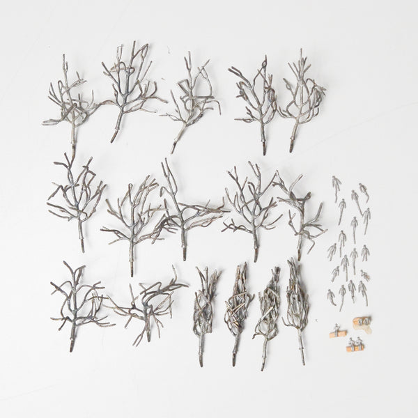 Cast Metal Miniature Trees + People