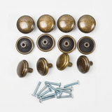 Brass Tone Metal Drawer Knobs - Set of 12