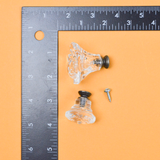 Clear Floral Cabinet Knobs - Set of 2