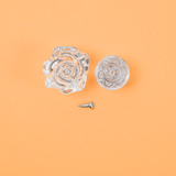 Clear Floral Cabinet Knobs - Set of 2