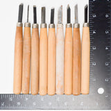 Wood Handle Chisel Carving Tools - Set of 9