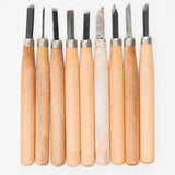 Wood Handle Chisel Carving Tools - Set of 9