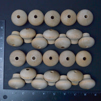 Unfinished Wooden Knobs with Hole -  Set of 24