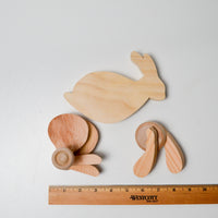 Wooden Wheeled Rabbit Toy - Assembly Required