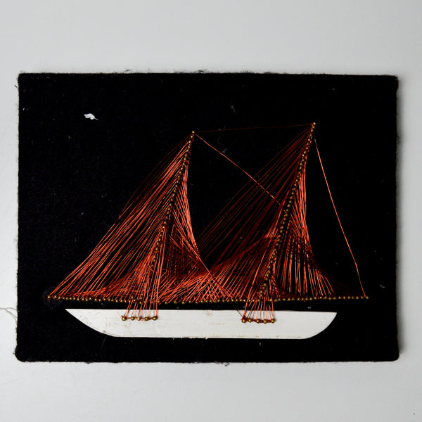 Ship Copper Wire Nail String Art