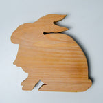 Wooden Bunny Silhouette with Stand