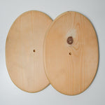 Oval Wooden Boards with Center Hole - Set of 2