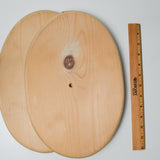 Oval Wooden Boards with Center Hole - Set of 2